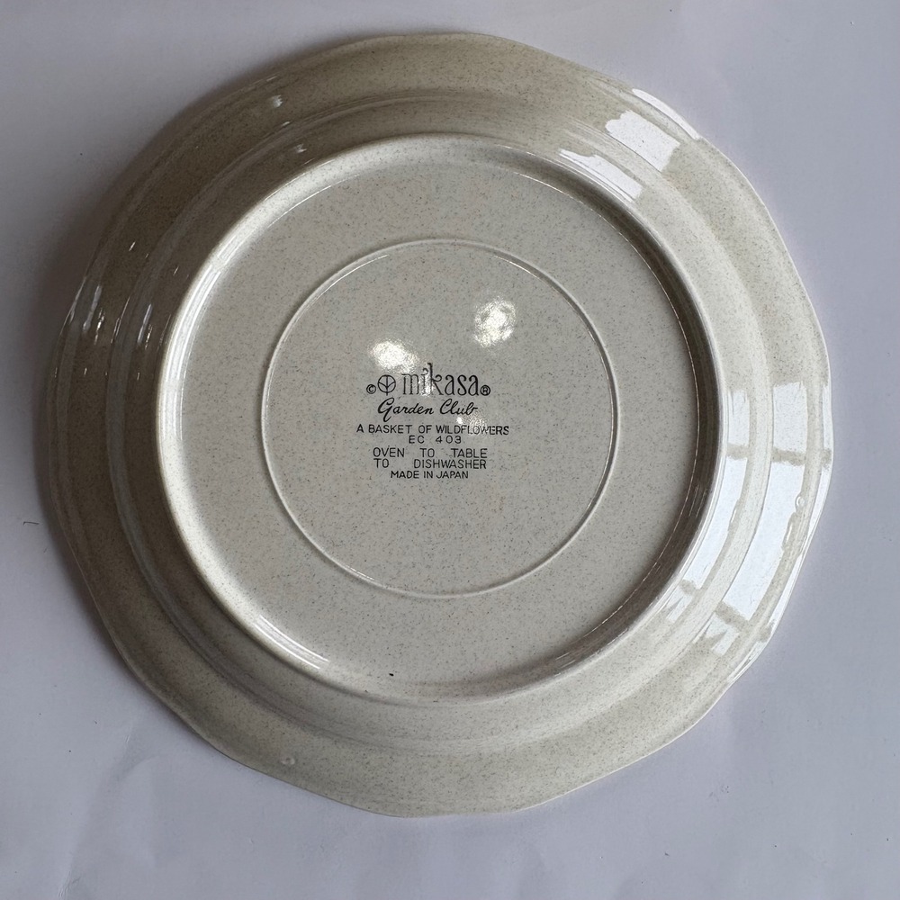 Mikasa Garden Club A Basket‎ of Wildflowers Dinner Plates 11" Set of 6 Vintage - Picture 4 of 8